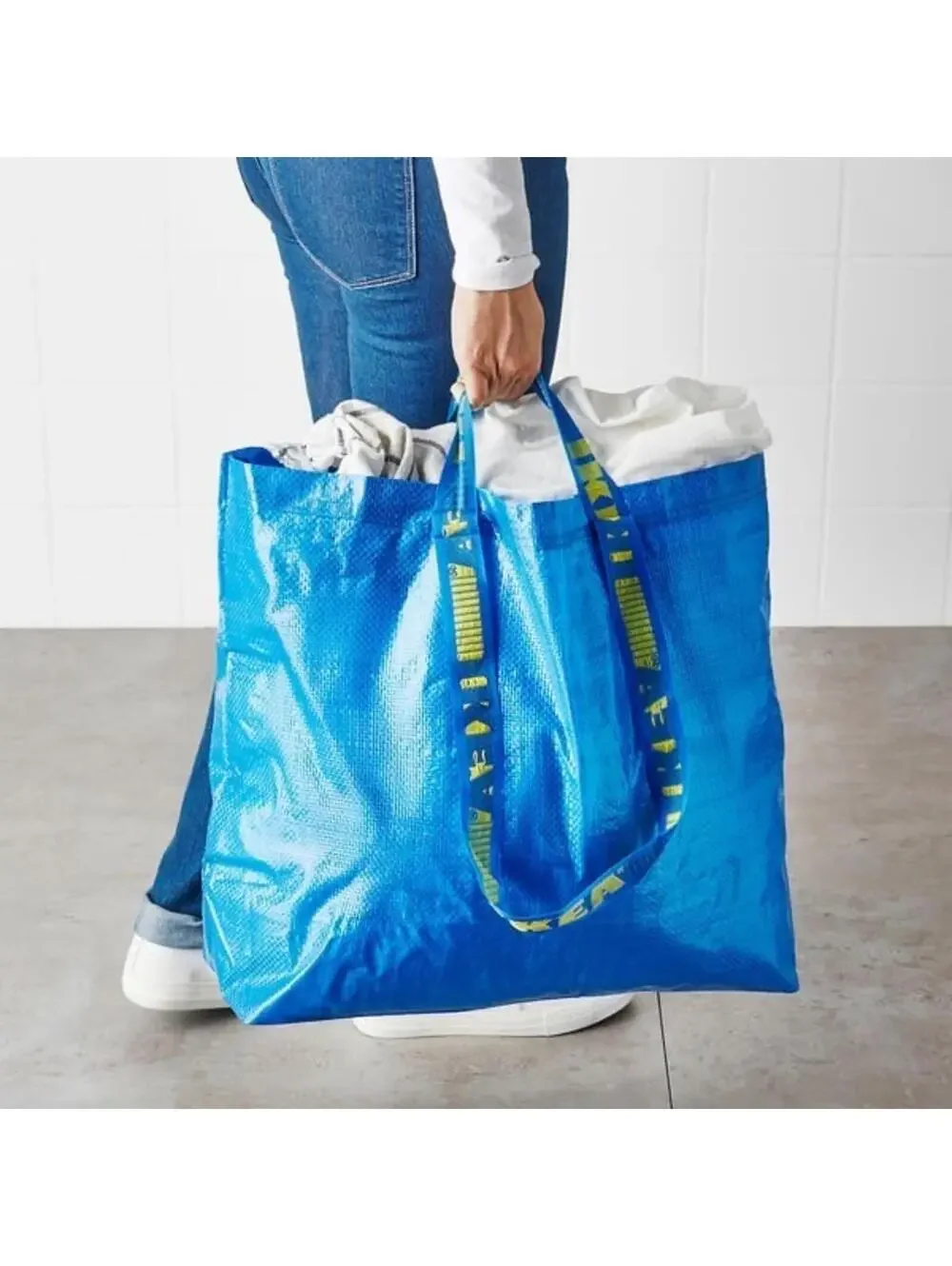IKEA Blue Large Shopping Bag Tote Reusable Grocery Laundry Tote 6 Pack
